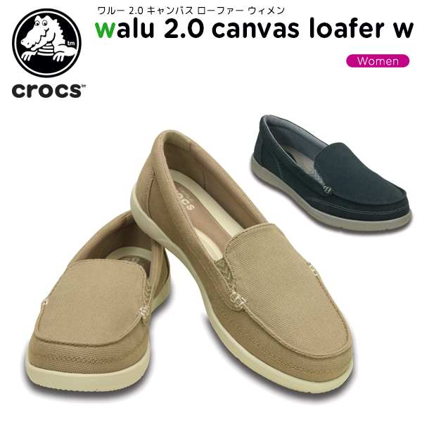 crocs women's walu canvas loafer