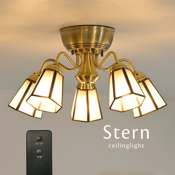 最高限度点火装置 遠隔操作 【 Stern-R / 凍結 】 5灯 LED 今めかしい リビング 硝子 ステンドグラス 8畳 9畳 10畳 11畳 12畳
