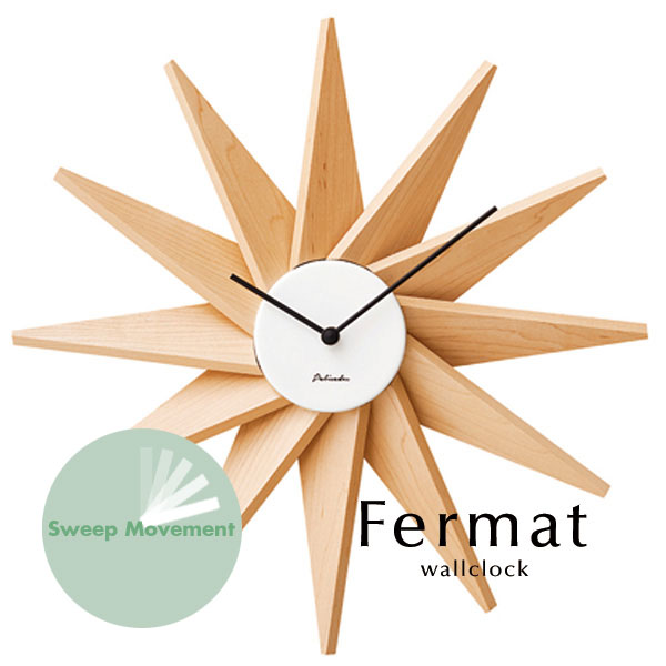 ホワイト シンプルインテリア 寝具 収納 ウッド 北欧 置き時計 掛け時計 とけい 木製 壁掛け ウッド ウォールクロック モダン 掛け時計 おしゃれ アナログ シンプル 送料無料 ウォールクロック Fermat ホワイト 北欧 木製 ウッド アナログ とけい 掛け時計 壁掛け