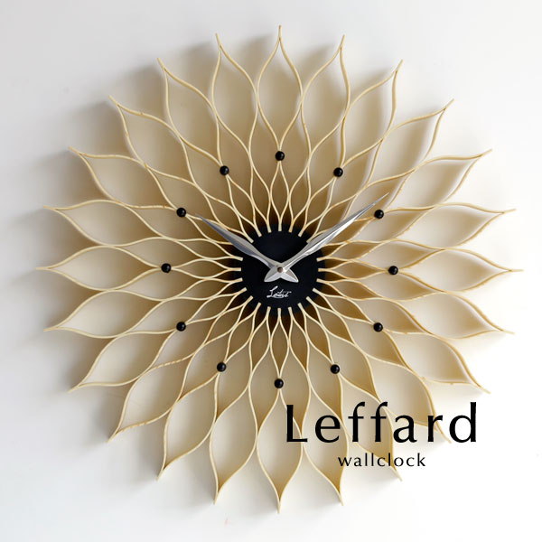 ウォールクロック 【 Leffard / ナチュラル 】 北欧 ミッドセンチュリー アナログ とけい 掛け時計 壁掛け モダン 軽量 シンプル｜デザイン照明のCROIX