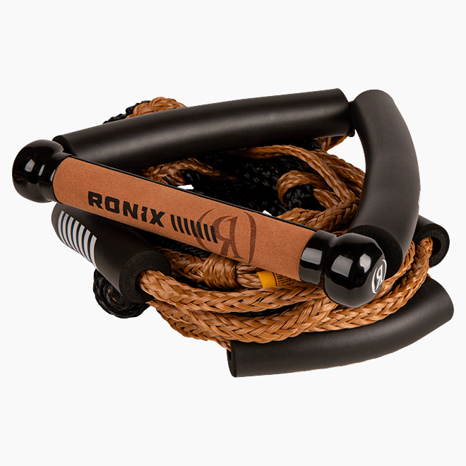 【貨物輸送無料】 2025 Bungee Surf Rope w/10 インチ. Handle Hide Grip - 25フィート. 5-Sect. Rope - Mocha ロニックス RONIX 手持ち部分 縄索 サーフ縄索 アウトドア outdoor goods グッズ 波乗り ウェイクサーフィン surfin wakesurfin