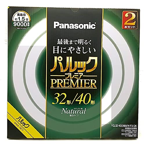 パナソニック 蛍光灯丸形 32形+40形 2本入 ナチュラル色 パルック プレミア FCL3240ENWHF32K 4,707円