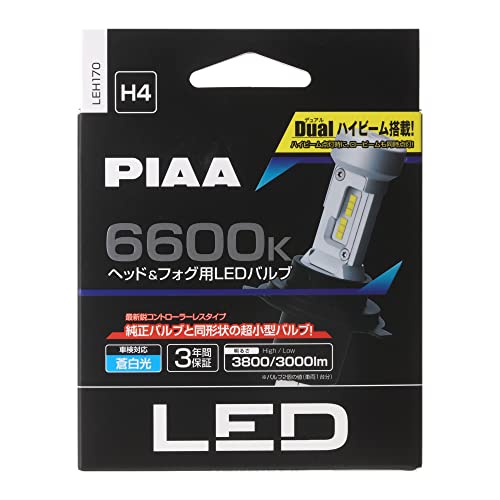 PIAA ヘッドライト/フォグライト用 LED 6600K 〈コントローラーレスタイプ〉 12V 18/18W Hi3800/Lo3000lm