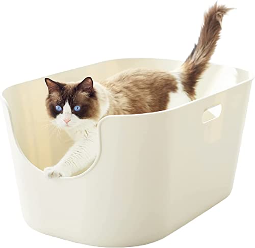 【OFT】 TALL WALL BOX XL 象牙色 本体 猫用室内用便器 本体 惜しみ無い猫 惜しみ無い室内用便器 ゆったり広々大いさ 飛び散り押しとどめるハイタ おむつ-猫用品-トイレ用品