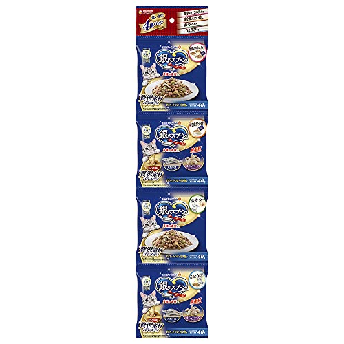 銀のスプーン キャットフード ドライ 贅沢素材バラエティ まぐろ・かつお・白身魚味 40g×4連×30個 国産 ユニチャーム