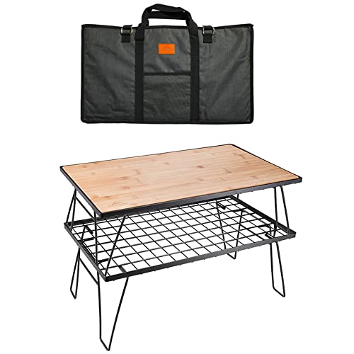 キャンピングムーン(CAMPING MOON) フィールドラック グラウンドラック 折り畳みラック 黒メッキスチール製 収納バック付き 本体T-