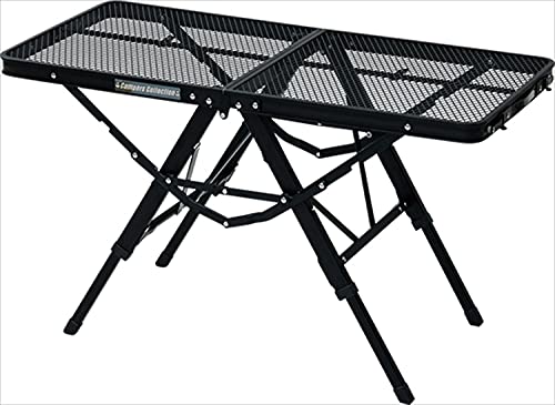 [キャンパーズコレクション 山善] タフライトアクションテーブル ブラック TAT-8640(MBK) 本体サイズ:幅87.5&times;奥行40.5&times;高｜クロスワン　店