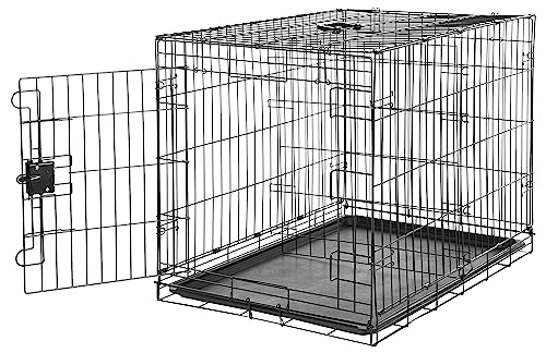 Amazonベーシック ペットケージ 折りたたみ式 トレー付き シングルドア 91 cm x 58 cm x 64 cm ブラック 6,404円