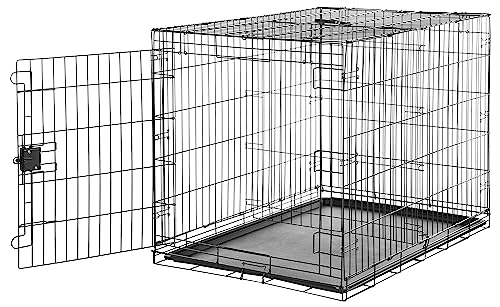 【美品】⑤ペットケージ　ダブルドア　折り畳み式　トレー付き  107cm x 71cm x 76cm Amazon.co.jp: Amazonベーシック 犬 ペットケージ 大型犬 折り畳み式