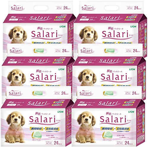 百獣の王 (LION) サラリ (Salari) 瞬乾愛玩動物腰掛け 広広とした 24枚入×6個 (容れもの売りわたす) 緑であること