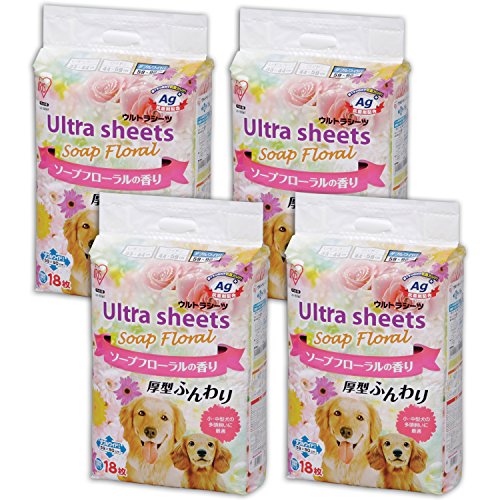 アイリスオーヤマ(IRIS OHYAMA) 愛玩動物敷き布 厚型 芳ばしさ付き添い人 抗菌 銀イオン 銀+組みあわせる 中型犬・大型犬 ダブル広広とした 18枚×4袋
