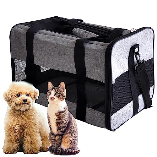 プチリュバン ペットボックスキャリー 3WAY ペットキャリー キャリーバッグ キャリーケース 色：グレー M ドライブボックス 猫 犬 折りた