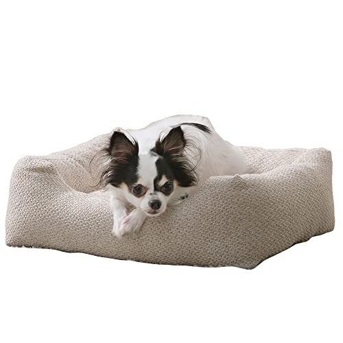 アイリスオーヤマ 犬 臥榻 猫 臥榻 御前上等出どころ ツイードスタイルベッド P-肺結核530 象牙色 幅約53×奥ふかさ約44×高さ約15糎