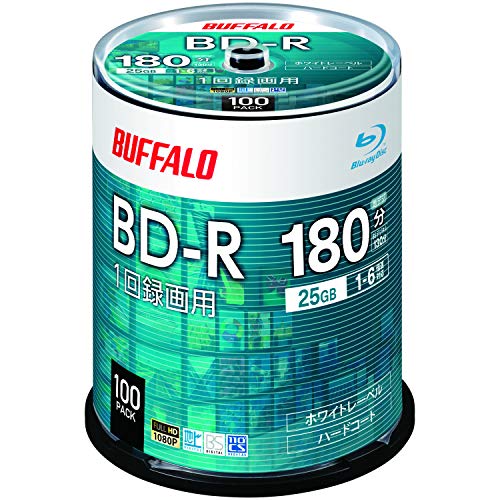 バッファロー ブルーレイディスク BD-R 1回録画用 25GB 100枚 スピンドル 片面1層 1-6倍速 【 ディーガ 動作確認済み