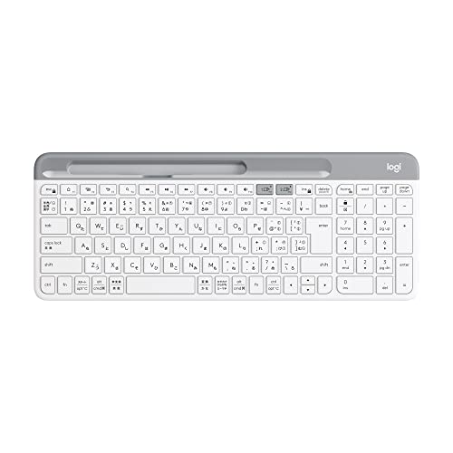 ロジクール 静音 Bluetooth ワイヤレスキーボード K580OW オフホワイト 超薄型 小型 Unifying テンキー 無線 Wind｜クロスワン　店