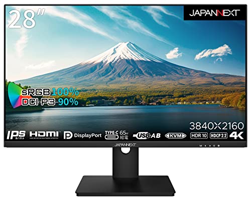 JAPANNEXT 28型 IPS 4K液晶モニター USB Type-C(最大65W給電対応） JN-i282URC65W HDMI DP