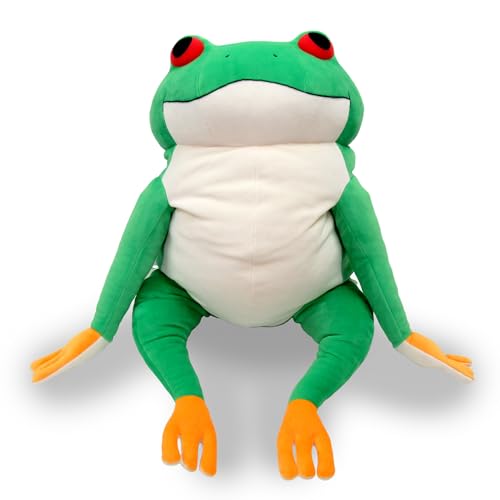シナダグローバル もちシリーズ もちかえる 緑 (XL) 35&times;35&times;50cm ぬいぐるみ カエル アニマル MOKR-0880G｜クロスワン　店