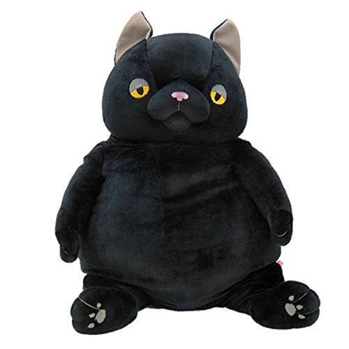 シナダグローバル もちシリーズ もちねこ クロ (XL) 35&times;35&times;50cm ぬいぐるみ ネコ アニマル MONE-0880B｜クロスワン　店