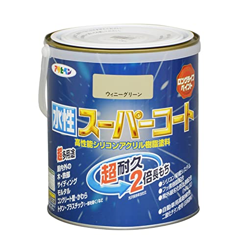 アサヒペン ペンキ 水性スーパーコート 水性多用途 ウィニーグリーン 1.6L
