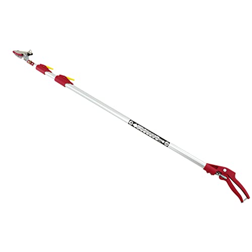 千吉 軽量三段伸縮高枝切鋏 1150~2400mm SGLP-15 レッド/シルバー