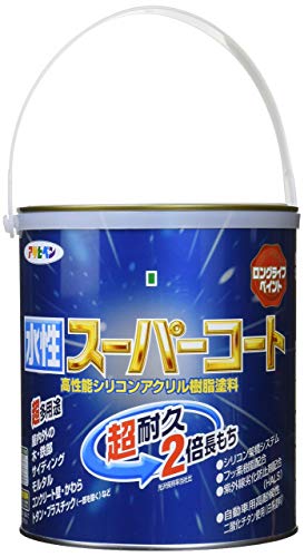 アサヒペン ペンキ 水性スーパーコート 水性多用途 ブラウン 1.6L