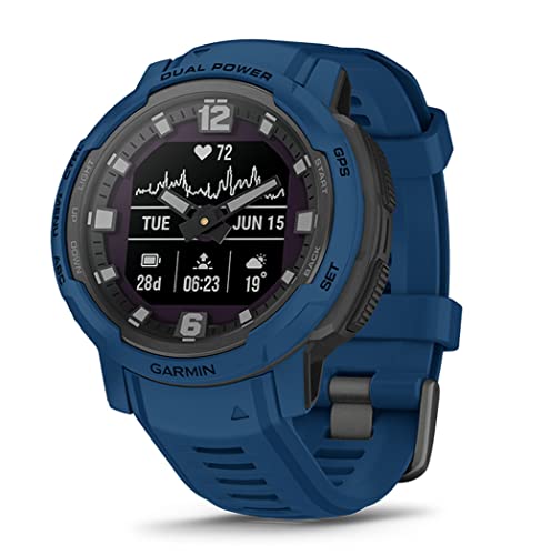 ガーミン Instinct Crossover Dual Power Tidal Blue Suica相応う ソーラー申し受ける相応う タフネスアウトドア