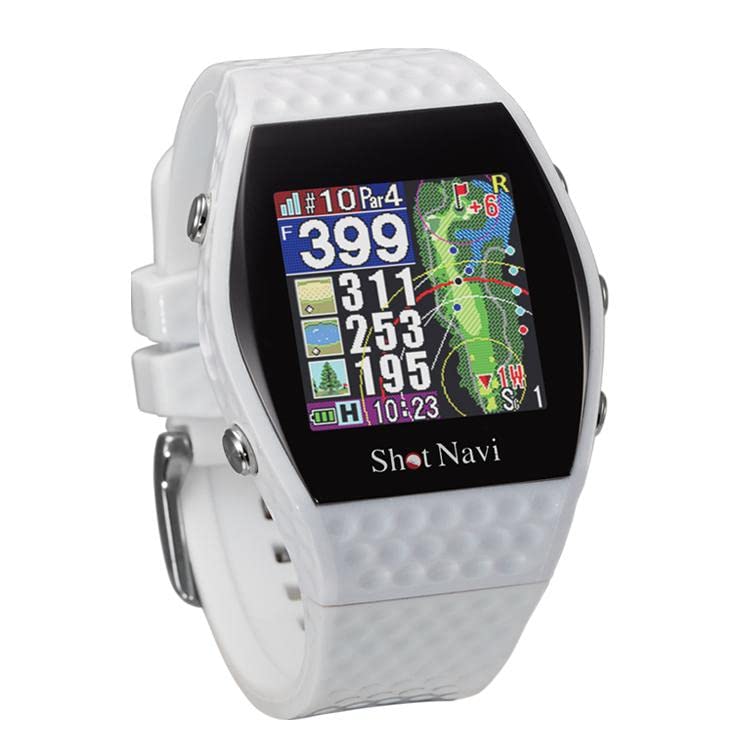 ShotNavi INFINITY(ショットナビ) WH 最新GPSチップ「M10」 グリーン形状 超軽量48g 日本製 GPSゴルフナビ ゴル