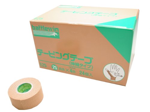 ニチバン バトルウィン テーピング磁気テープ(伸縮) 24巻入り口・入口 25mm×4m(取りひろげる時) E25