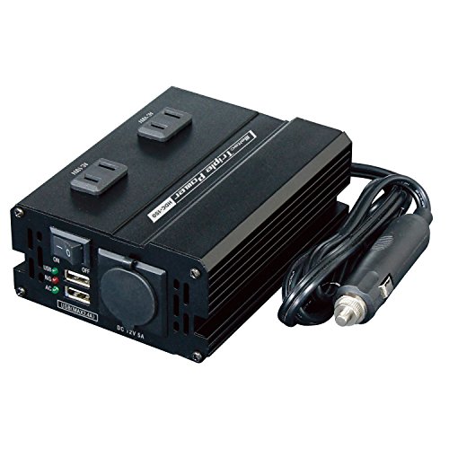 メルテック 車載用 DCDCコンバーター デコデコ 静音タイプ 3way(USB&コンセント&アクセサリーソケット) DC24V コンセント2口｜クロスワン　店