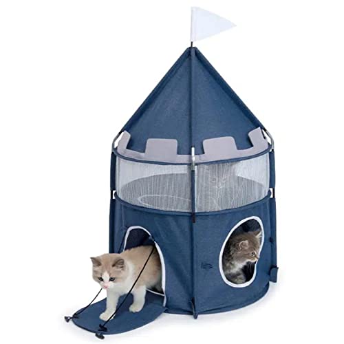 Catit Vesper キャッスル 2階建て ハウス 組立簡単 折りたたみ式 お城 通気性 ベッド 48×48×85cm 6,420円