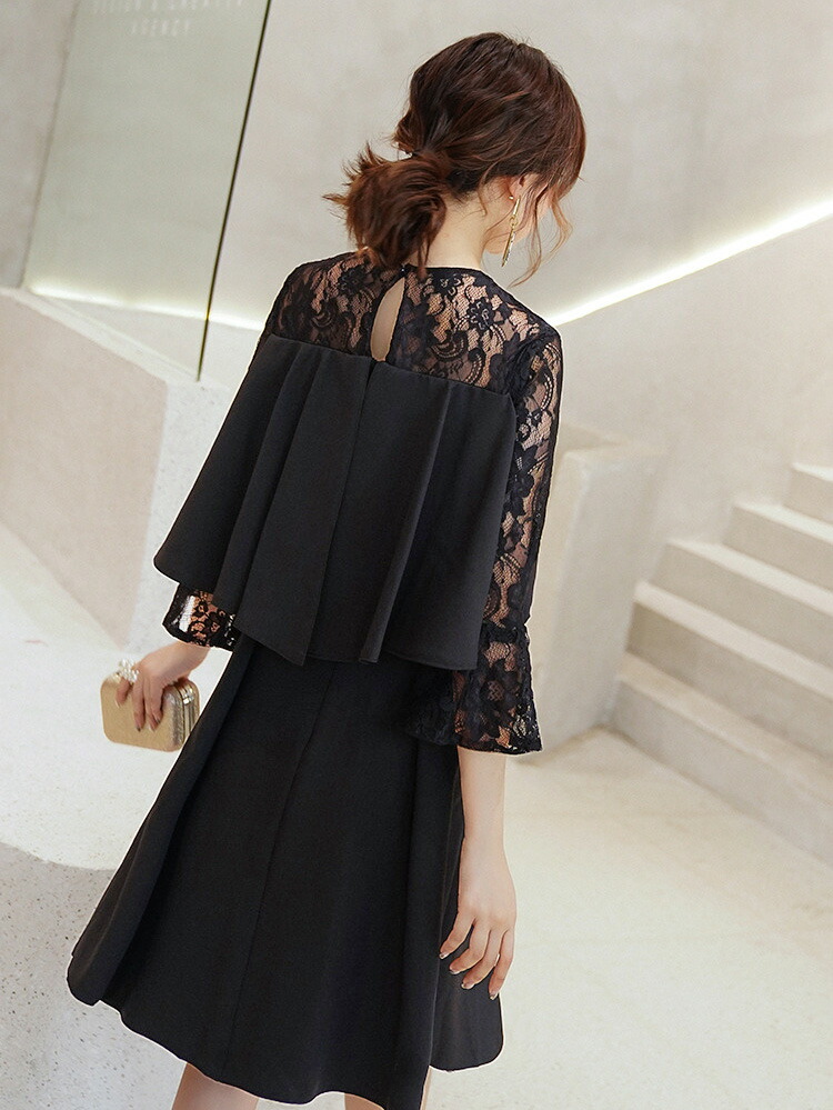 パーティードレス 結婚式 ワンピース 長袖 レース 花模様 二次会 食事会 謝恩会 レディース フォーマル ドレス ロング丈 披露宴 大人 お呼ばれドレス ピアノ 発表会 カジュアル フリル ドレス 膝丈 体型カバー 大きいサイズ 女子会 代 30代 40代 Littlethaicafe Com