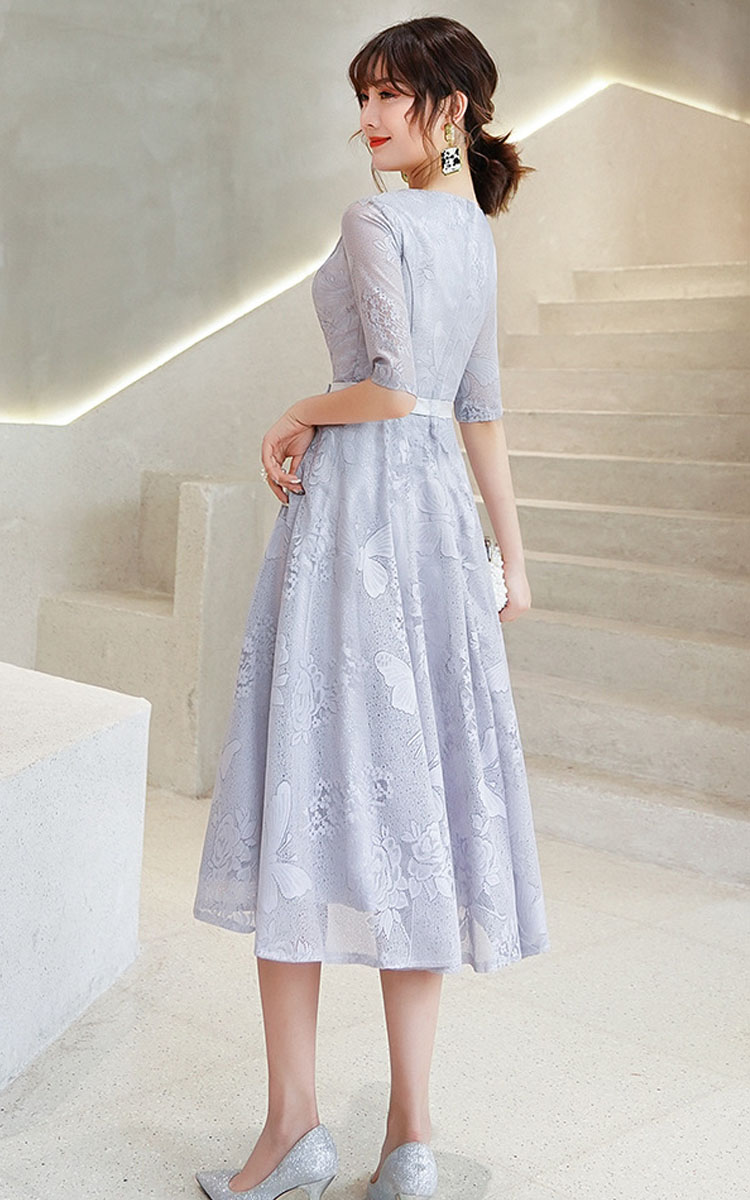 パーティードレス 結婚式 ワンピース 花模様 半袖 レース 謝恩会 二次会 食事会 レディース フォーマル ドレス ロング丈 披露宴 お呼ばれ ピアノ 発表会 カジュアル フリル ドレス 膝丈 体型カバー 大きいサイズ 女子会 代 30代 40代 Artisancorand Fr