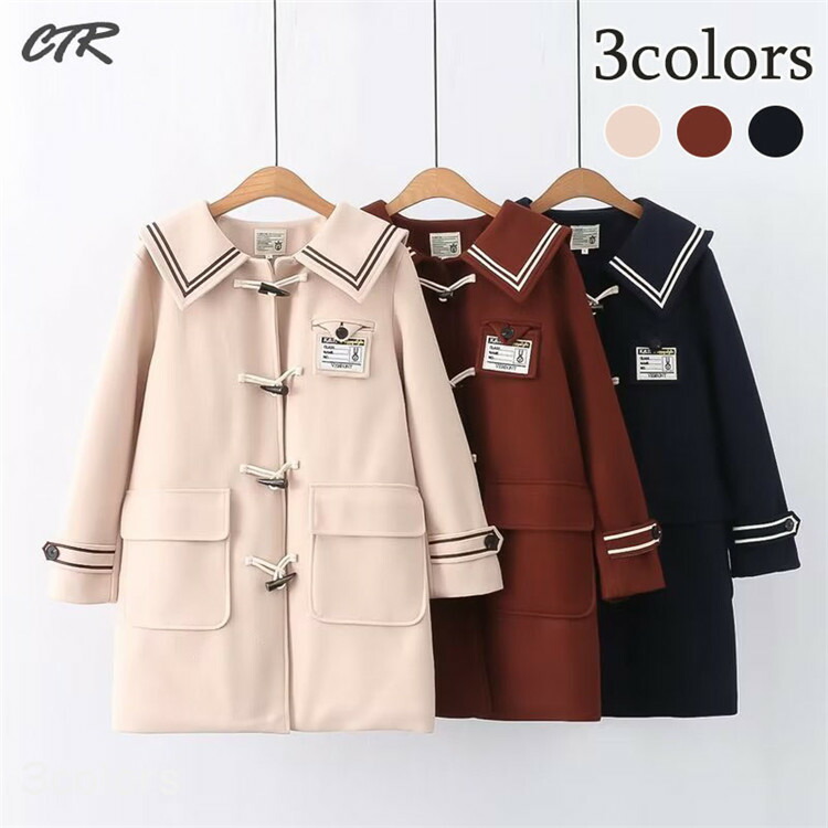 楽天市場】ダッフルコート セーラー風 綿入りジャケット コート