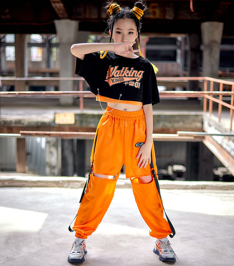 新品本物】 キッズダンス衣装 チェック柄 長袖シャツ へそ出し デニムパンツ ヒップホップ ダンスウェア ジャズ ブルー 女の子 K-POP 韓国  ステージ衣装 団体服