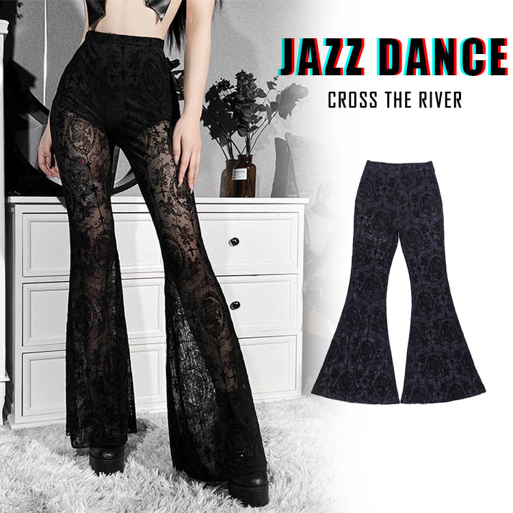 社交ダンス　ワイドパンツ　花柄 レディースダンスパンツ KRPA43 | 社交ダンス タカダンス