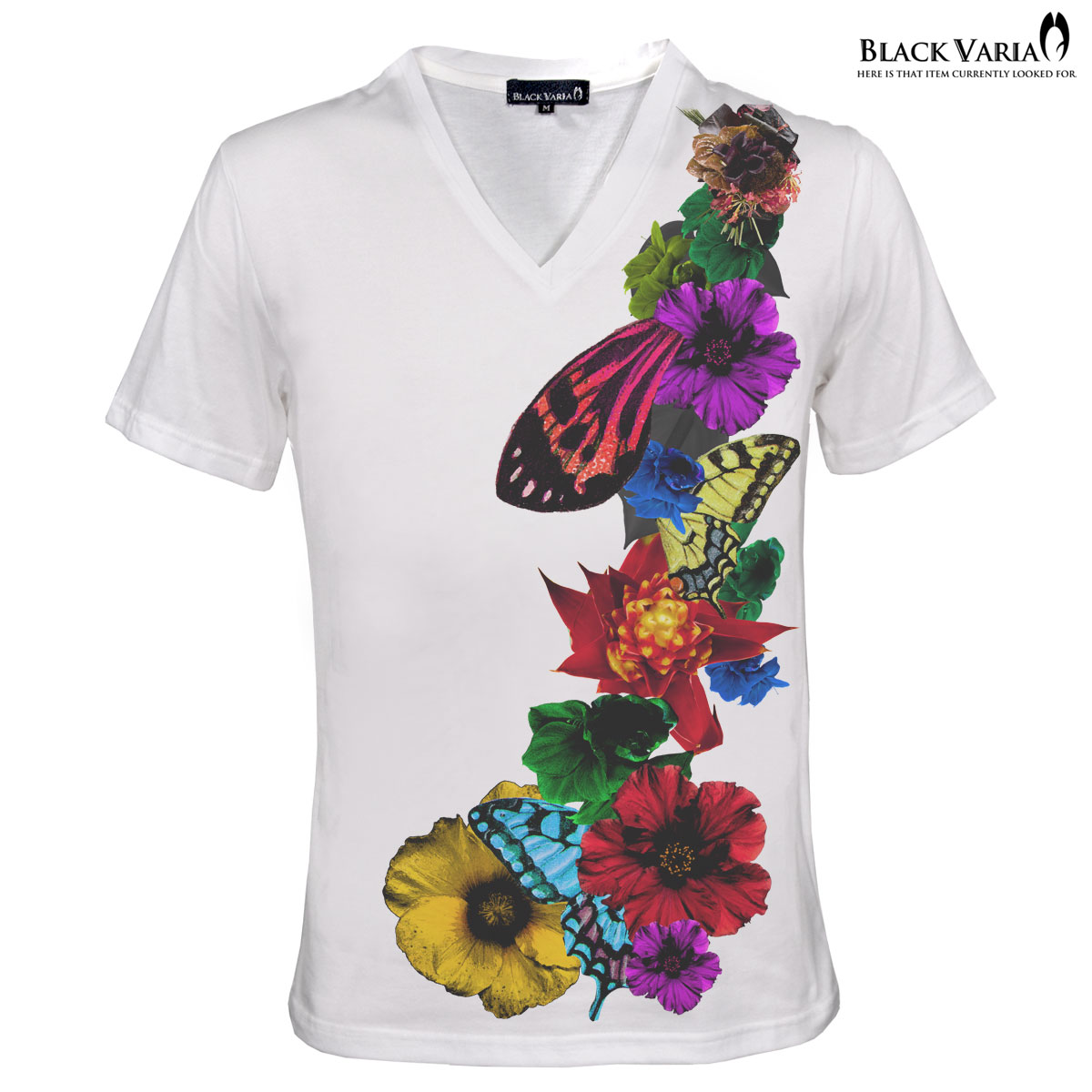 プリーツプリーズ ハイビスカス フリンジ 花柄 半袖 カットソー T