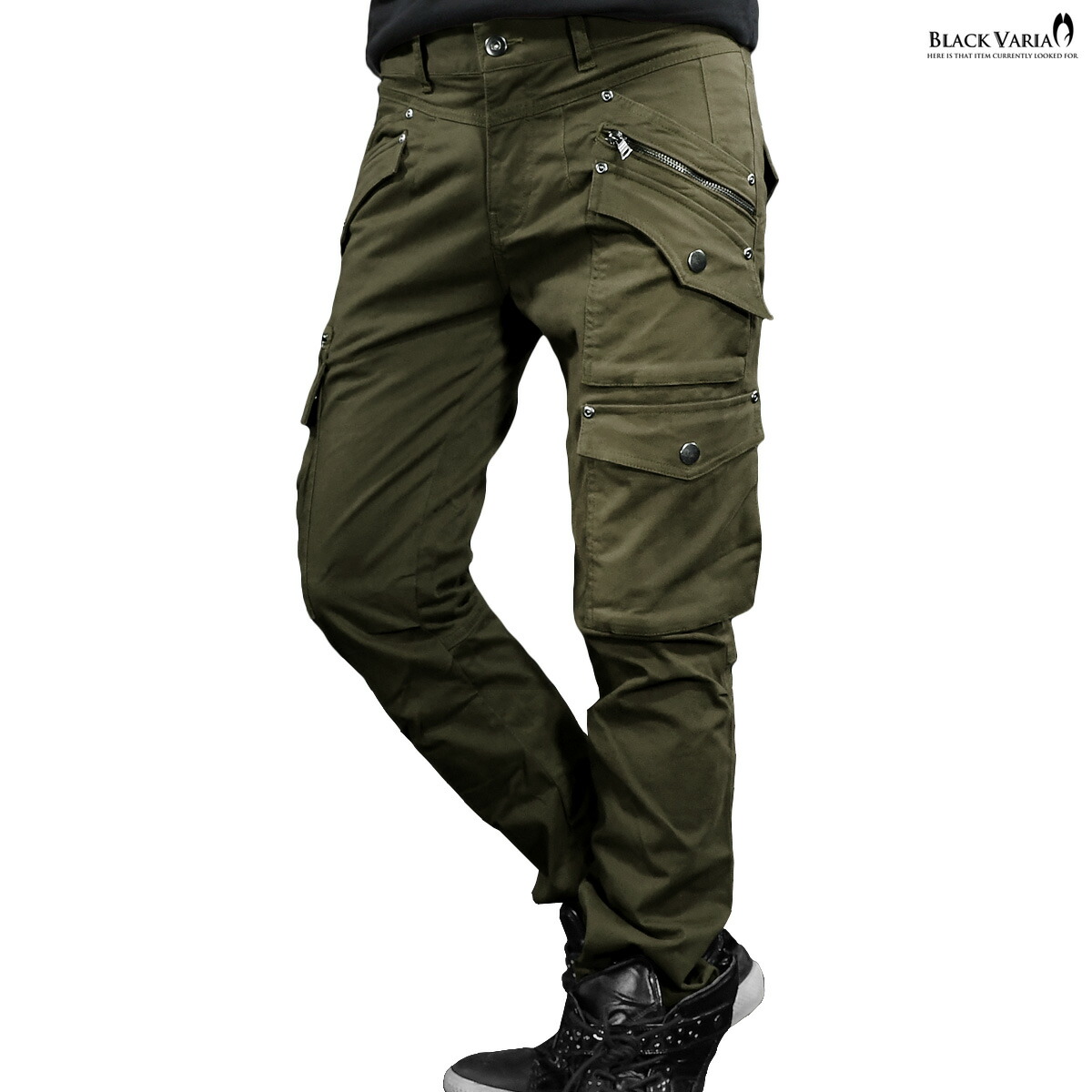 楽天市場】カーゴパンツ ストレッチ ポケット メンズ ファスナー