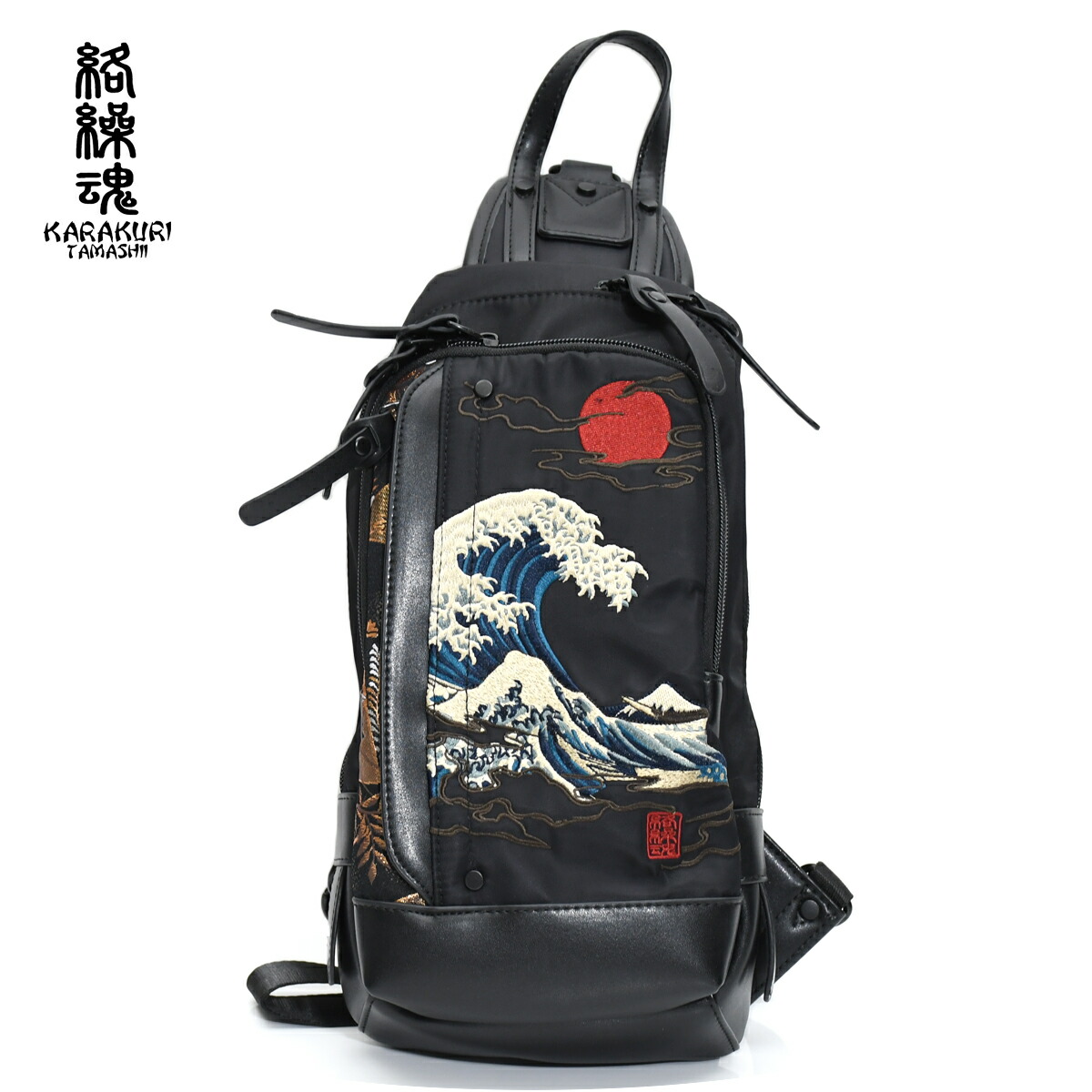 楽天市場】絡繰魂[カラクリダマシイ] 龍降臨刺繍 和柄ショルダーバッグ
