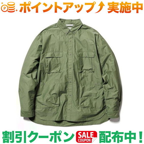 クーポン配布中★(ナンガ)NANGA C/N RIPSTOP CAMP SHIRT OLIVE XL｜クロスキャンパー
