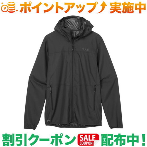 クーポン配布中★(ラブ)Rab ウィンドギャザーフーディー (Black)|クロスキャンパー