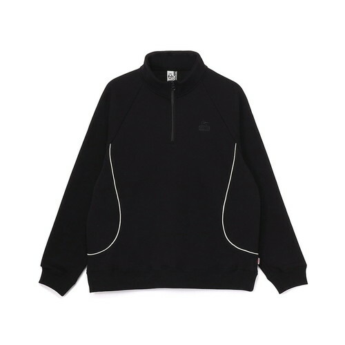 SPRING SALE開催中★(チャムス)CHUMS マイトンパイピングハーフジップトップ (Black)