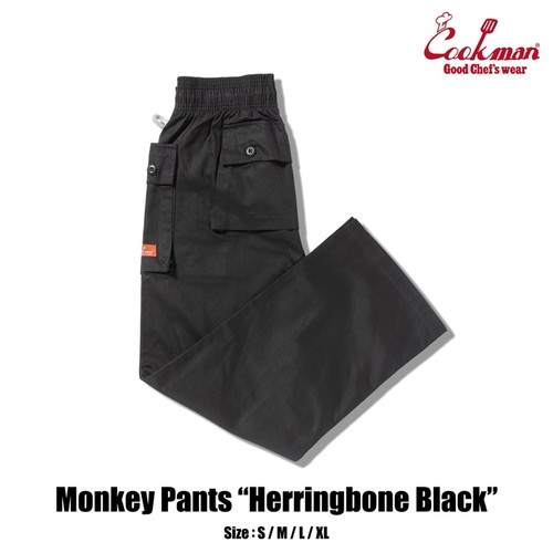 SPRING SALE開催中★(クックマン)COOKMAN モンキーパンツ Monkey Pants Herringbone (Black)