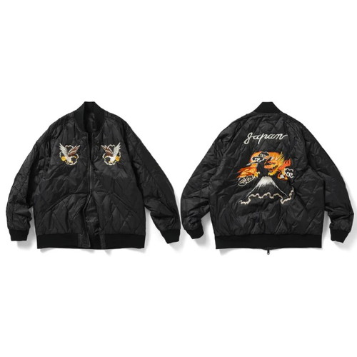 SPRING SALE開催中★(タイオン)TAION REVERSIBLE SKAJAN DOWN JACKET (ブラック×ブラック)