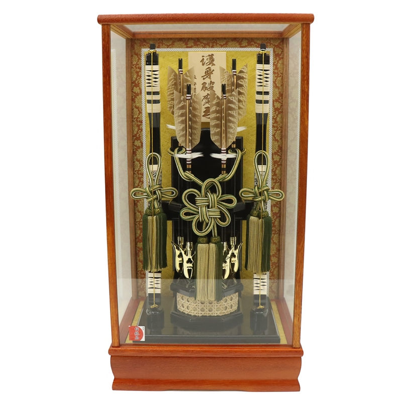 破魔弓 ケース飾り 天翔 15号 高さ56cm  木目ケース (2025-ts079) ケース入り お正月飾り 日本の伝統文化