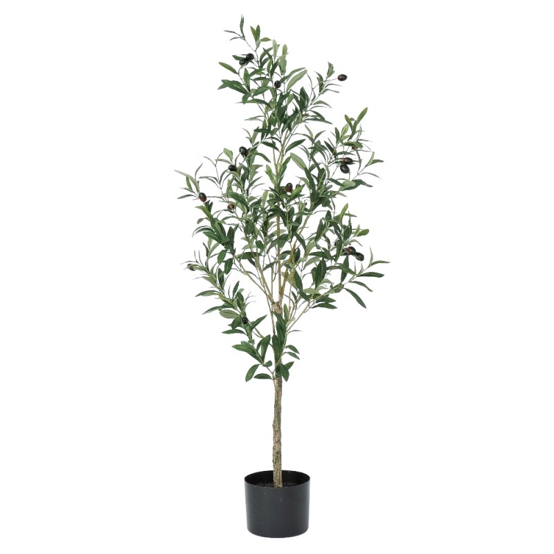 人工観葉植物 オリーブ （ポット付き） ナチュラル 高さ115cm （P280-a50945) （代引き不可） インテリアグリーン フェイクグリーン｜人形のゆめさき
