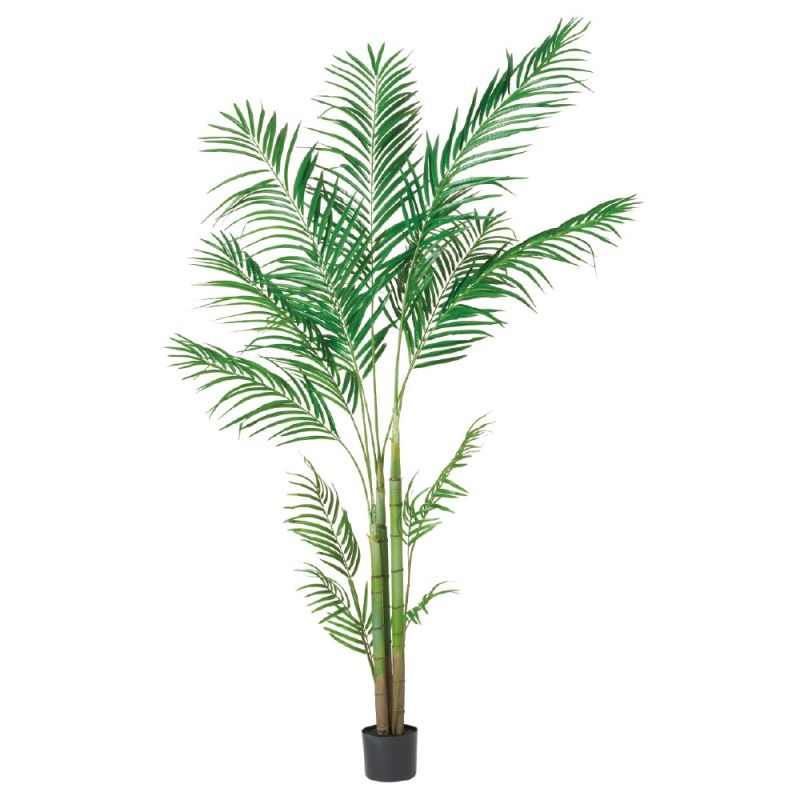 人工観葉植物 アレカパーム （ポット付き） グリーン 高さ210cm （P293-a51026) （代引き不可） インテリアグリーン フェイクグリーン｜人形のゆめさき