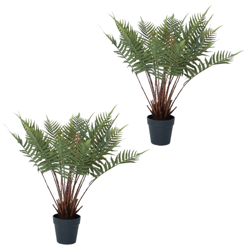 人工観葉植物 ファーン ポット 74（2個入り）991010 シダ植物 （代引き不可） インテリア フェイクグリーン 造花 POT FERN （p35）｜人形のゆめさき