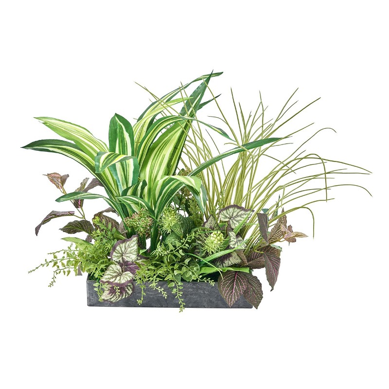 人工観葉植物 グリーンアレンジ L アーティフィシャルフラワー 高さ45cm （P222-za3006) （代引き不可） インテリアグリーン 造花