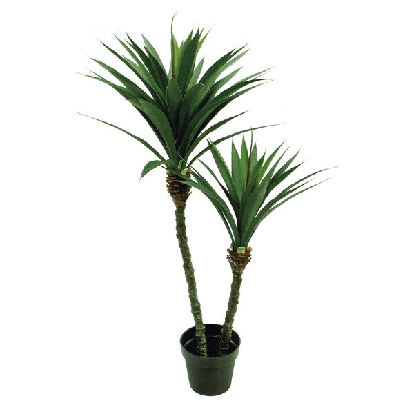 人工観葉植物 アガベポット 2本立 光触媒加工 高さ115cm （P202-zv1812) （代引き不可） インテリアグリーン フェイクグリーン｜人形のゆめさき