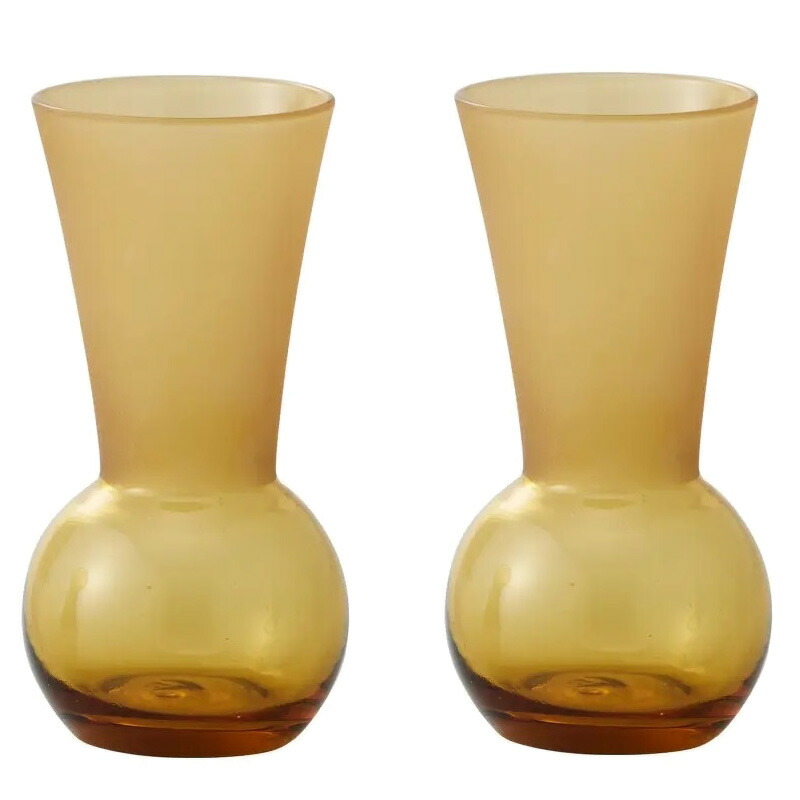 花瓶 フラワーベース Glass Flower+ teruteru テルテル amber （2個入り） [777-699-231] [p20] ガラス （代引き不可） インテリア ディスプレイ